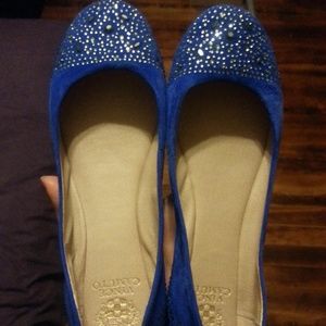 Vince Camuto Blue Suede Flats